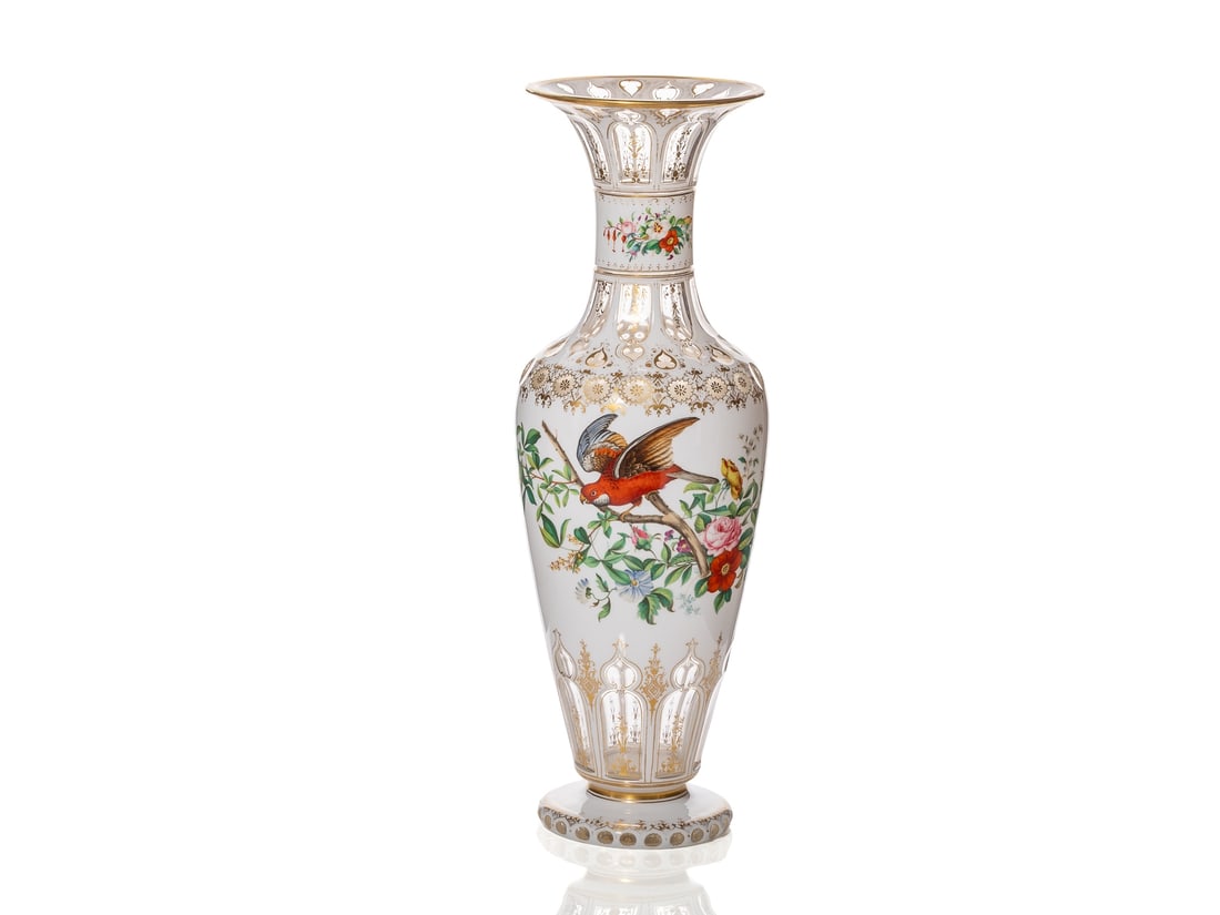 Fine baluster vase, overlay glass, Bohemia, mid-19th century (1 of 6)