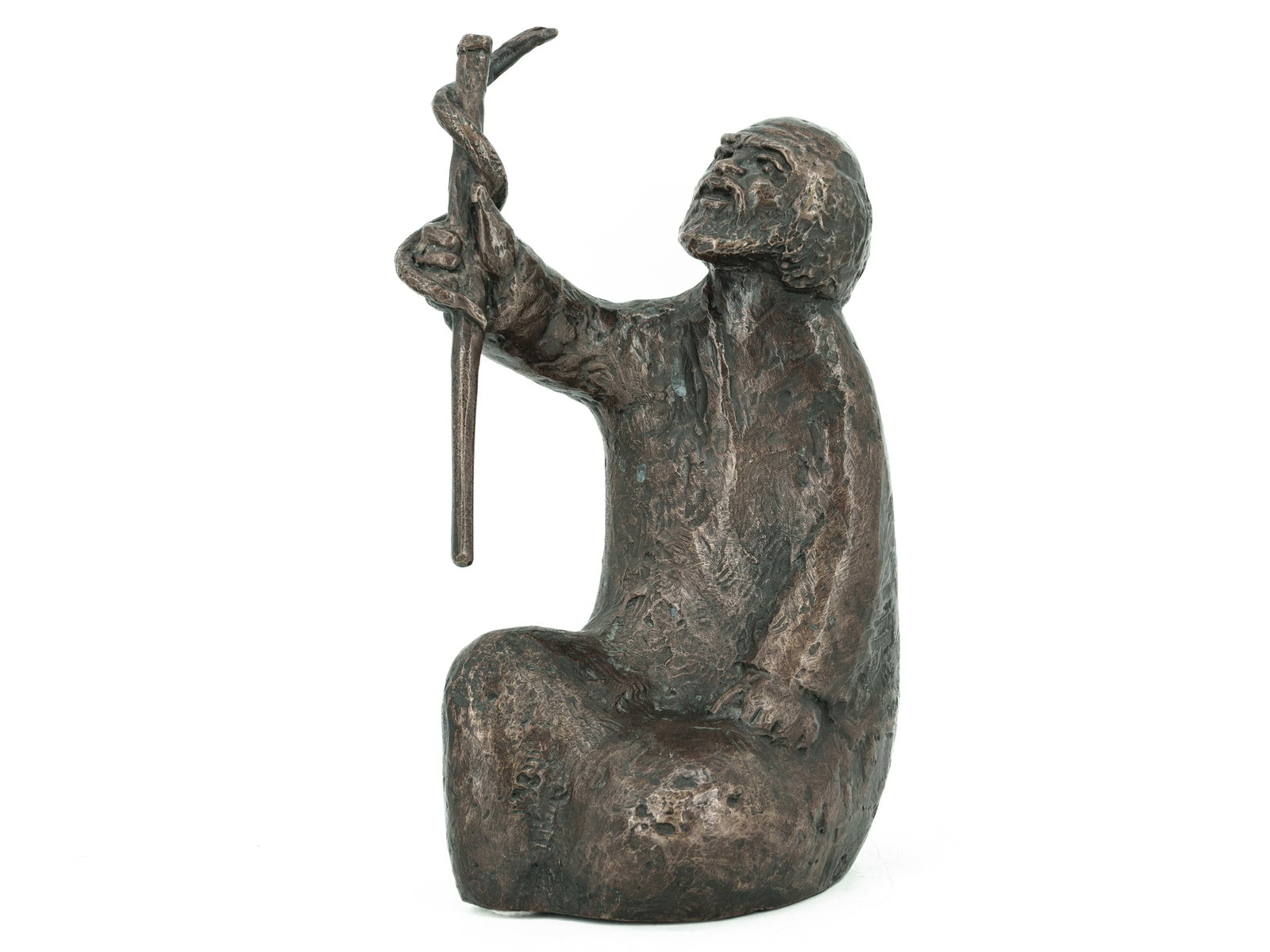 Bronze sculpture "Asclepius," by Ladislav Hlina (born 1947, Bohemia): Bronze sculpture "Asclepius," by Ladislav Hlina (born 1947, Bohemia)Bronze sculpture by the Bohemian-born sculptor Ladislav Hlina, depicting the ancient god of healing. The figure shows Asclepius seat