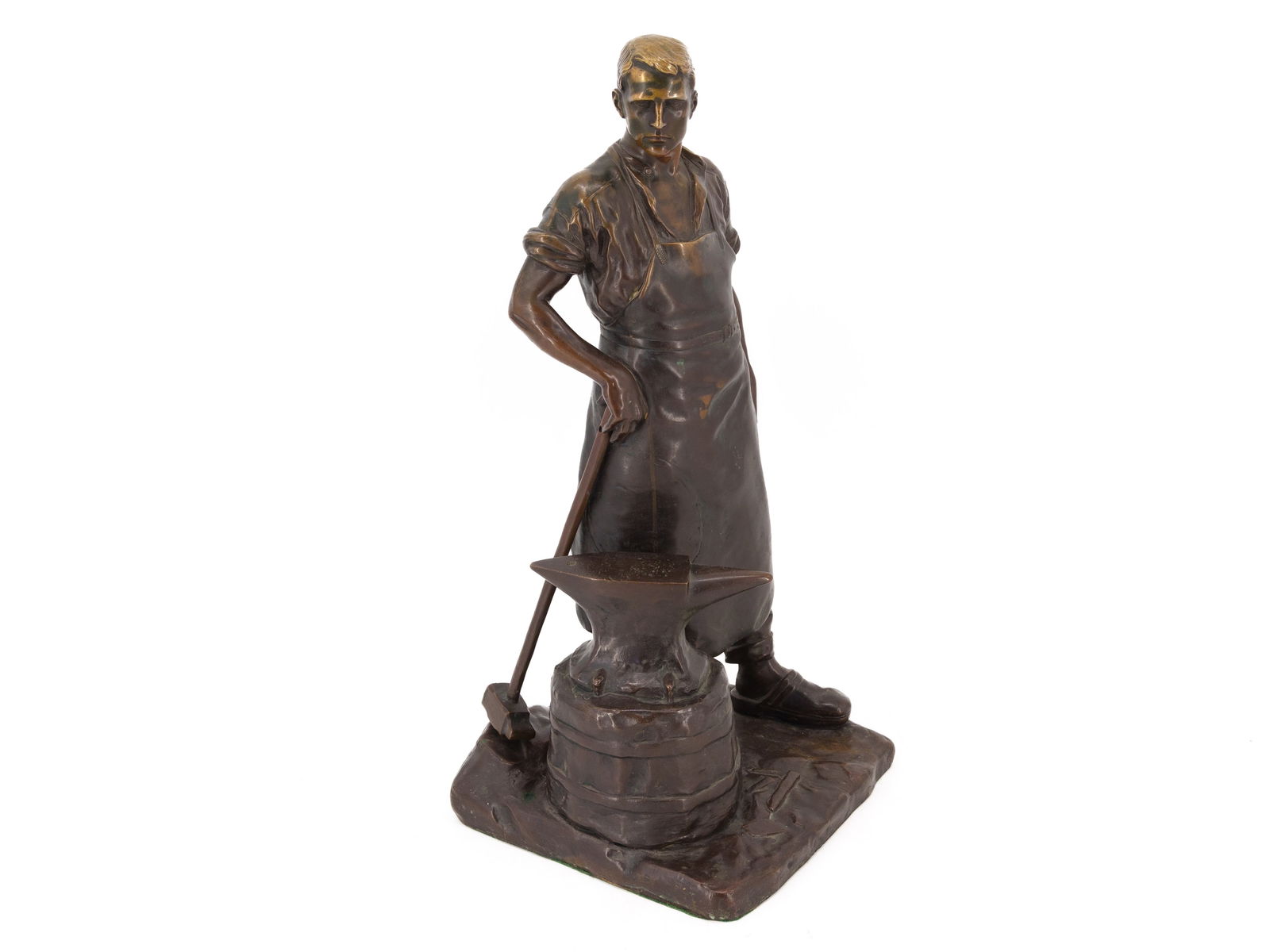 Ferdinand Frick (1878-1939), Bronze Figure "Blacksmith at the Anvil," 1907 (1 of 6)