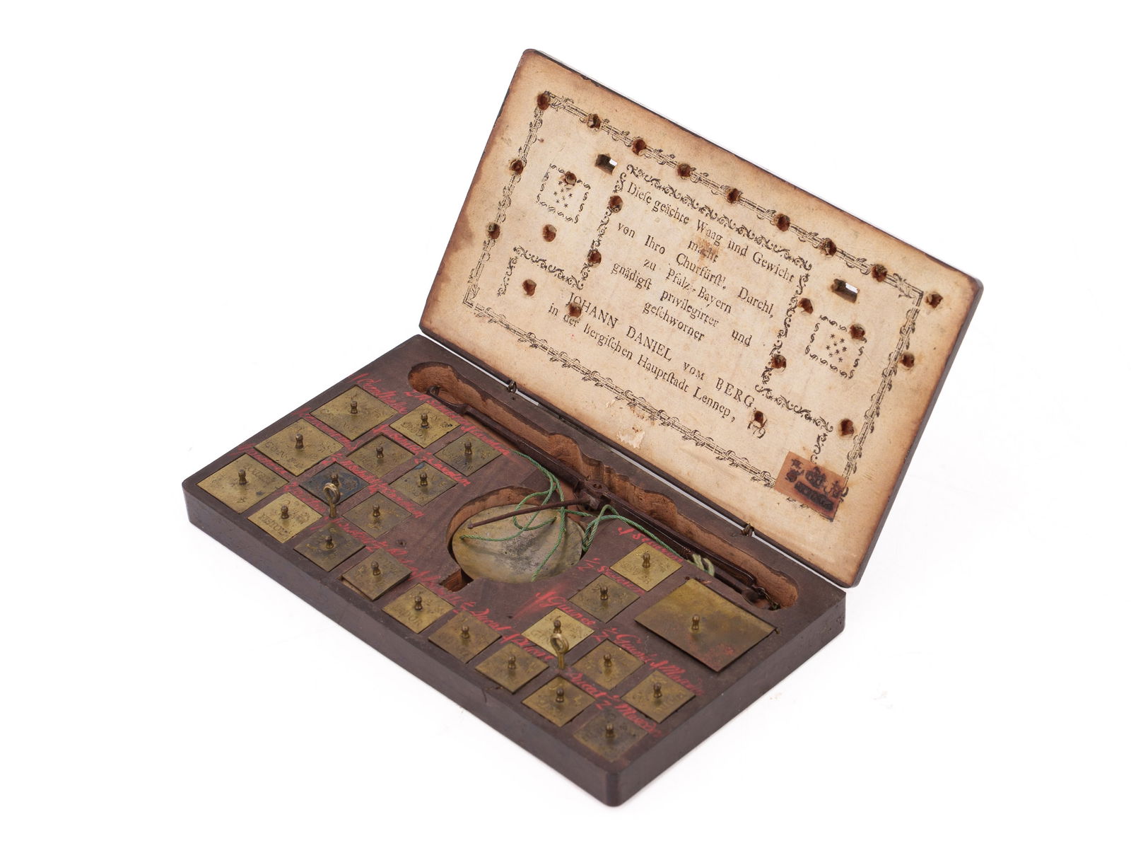 Coin scale, gold scale, Lennep, Bergisches Land, late 18th century (1 of 4)