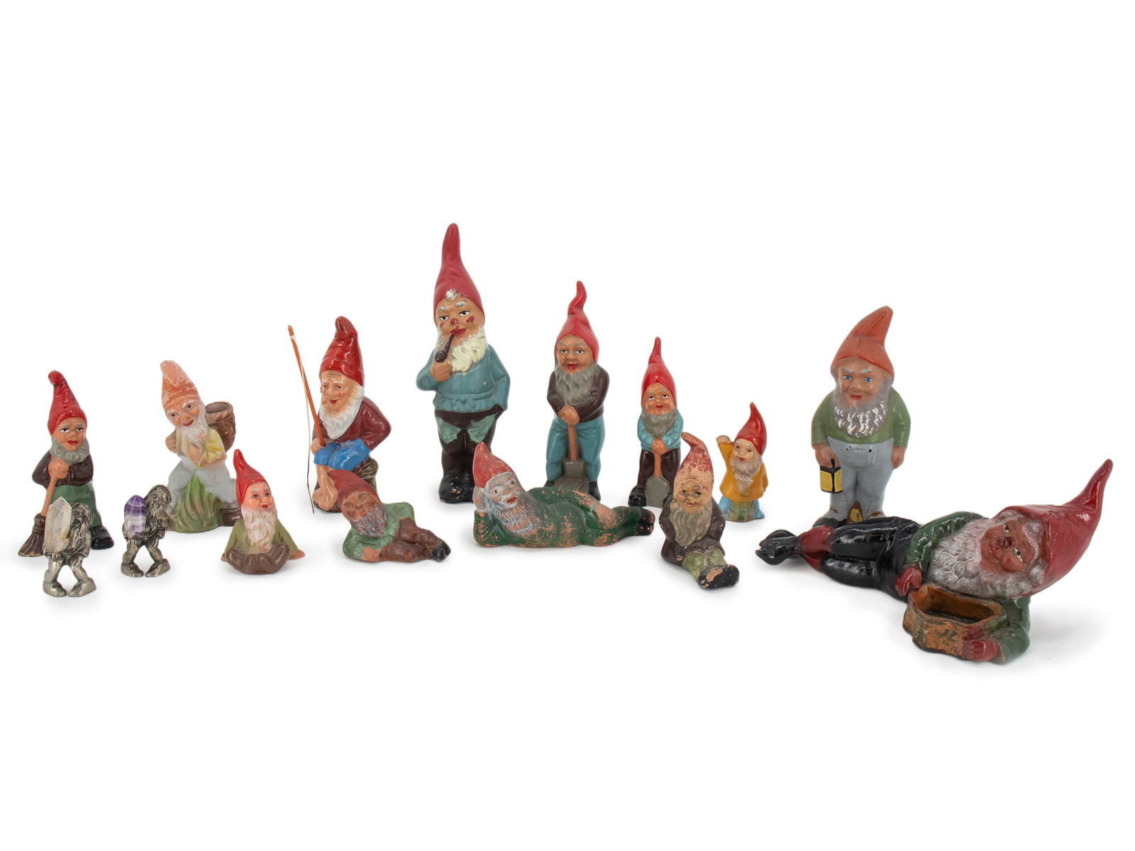 Set of 15 garden gnomes, 20th century (1 of 5)