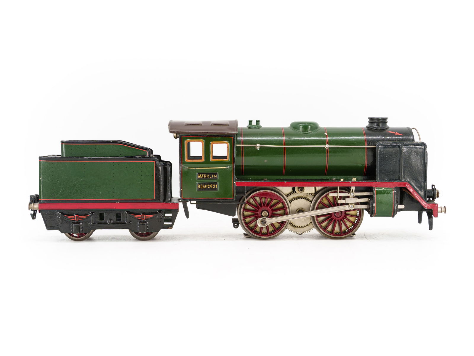 Märklin steam locomotive R 66/12921 with tender, gauge 1, Germany, circa 1930 (1 of 3)