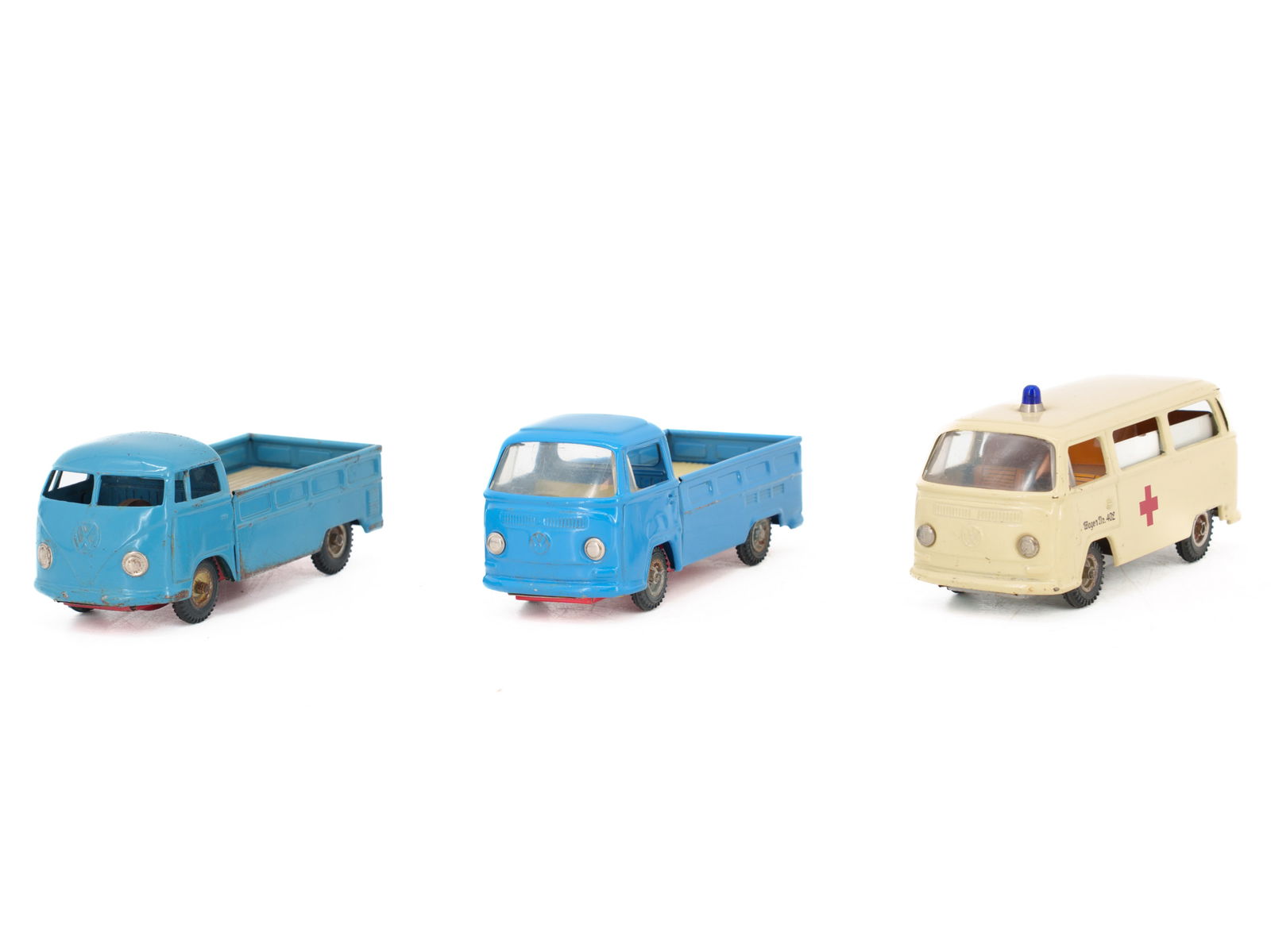 VW Bulli collection, T1, model 398, 402, flatbed truck, Red Cross bus, D.R.G.M. (1 of 3)