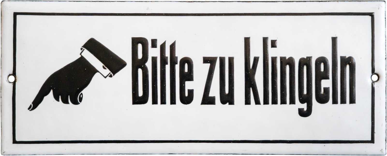 Enamel sign, “Please ring the bell?? sign, with the finest icing, c. 1910 (1+) (1 of 7)