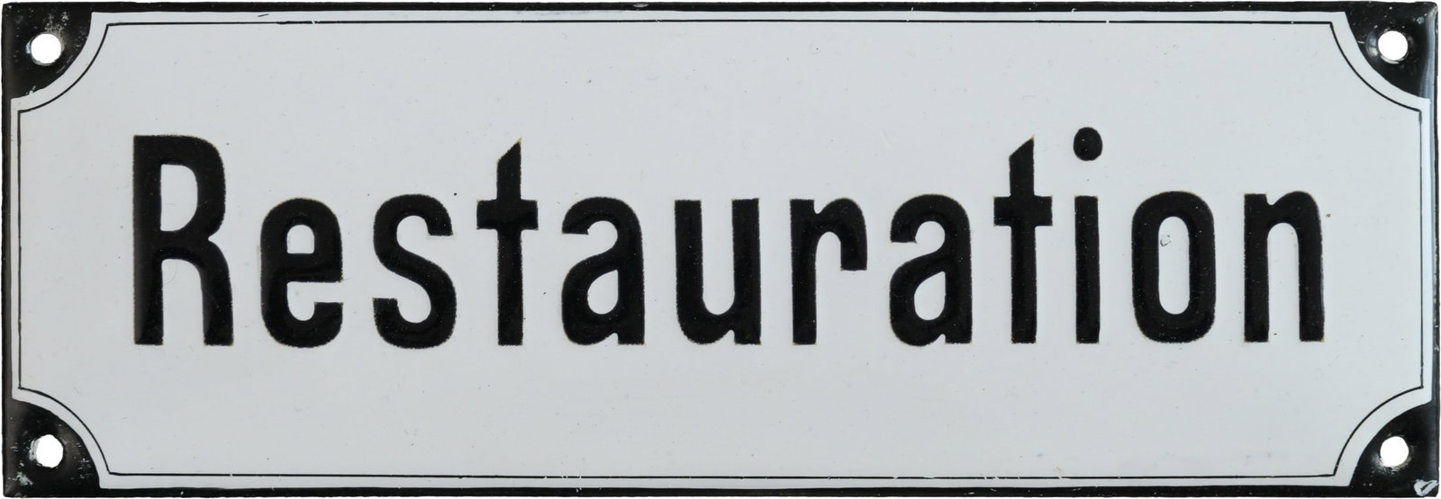 Enamel sign, restoration notice, sugar-coated finish in pristine condition! Circa 1910 (1+) (1 of 7)