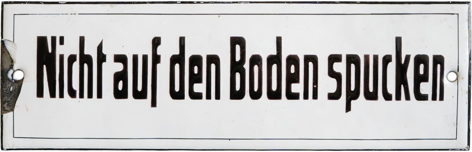 Enamel sign ‘Do not spit on the floor’, c. 1920 (2+) (1 of 7)