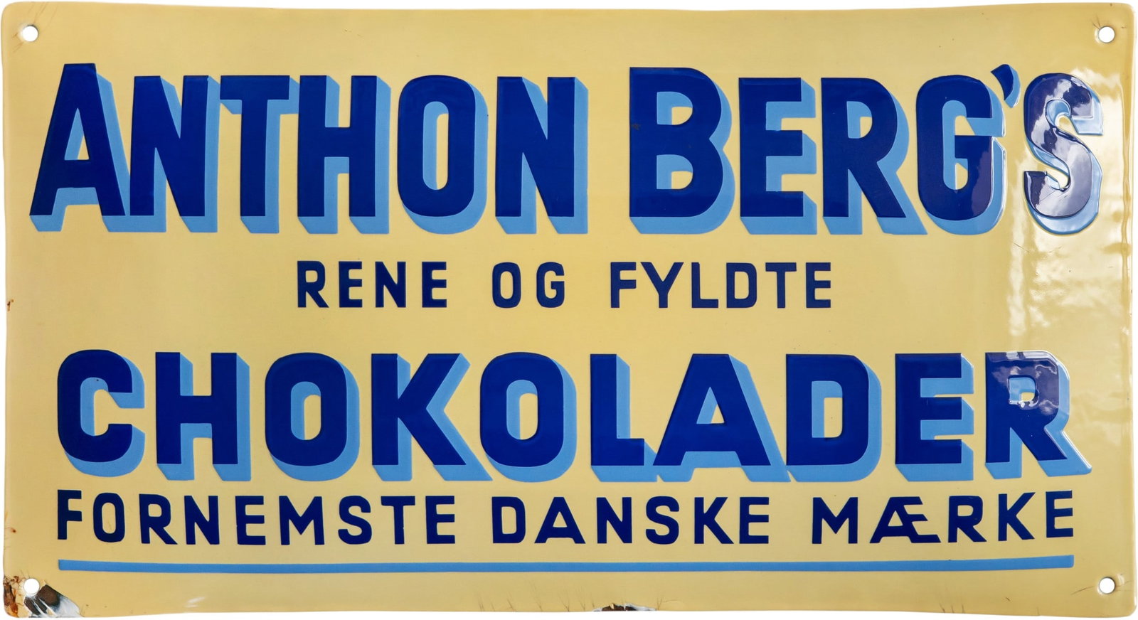 Enamel sign for Anthon Berg’s Chocolates, Denmark, c. 1920 (1) (1 of 7)