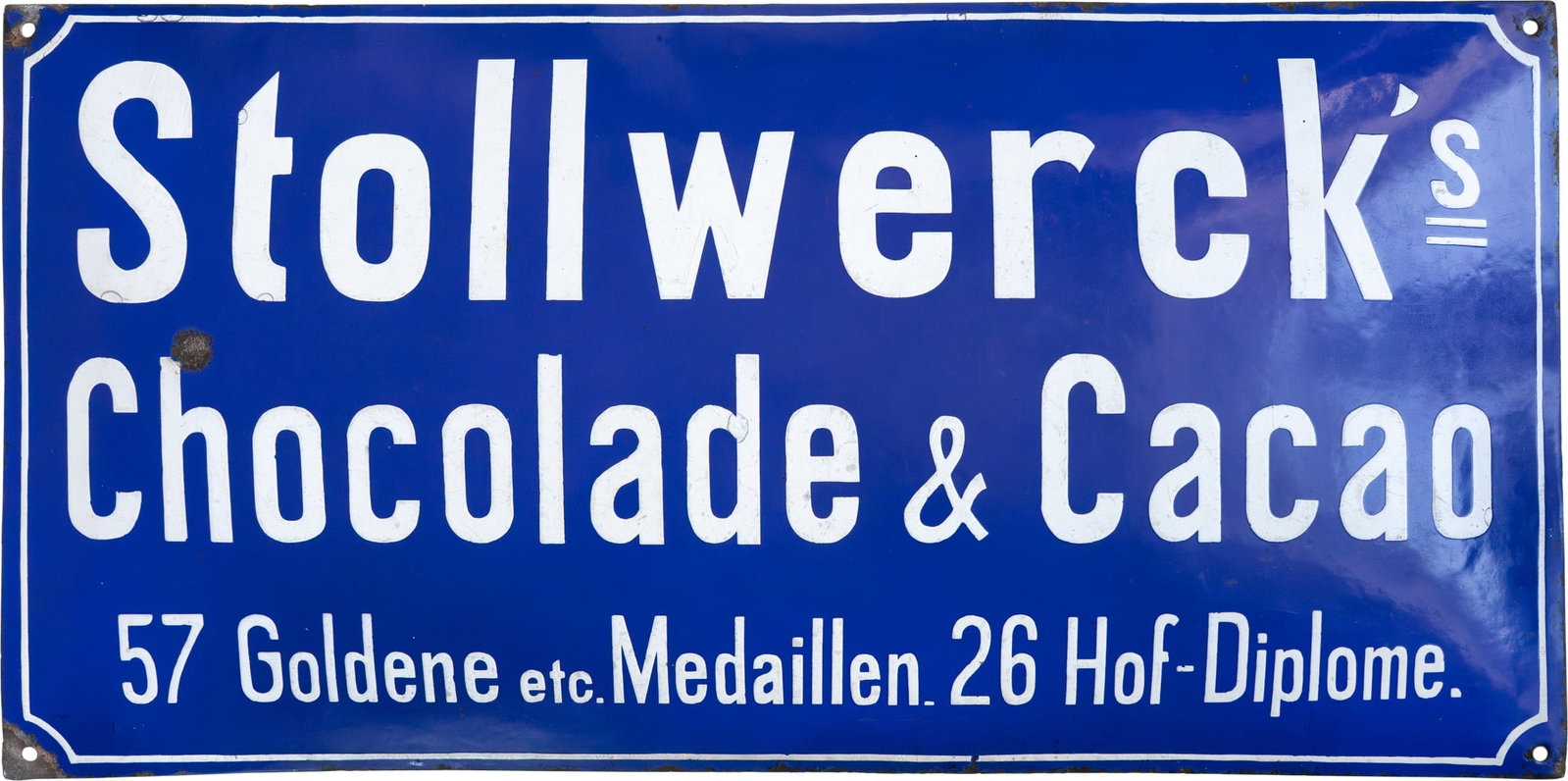 Stollwerck’s Chocolate & Cocoa enamel sign, large format, Cologne, c. 1900 (2) (1 of 7)