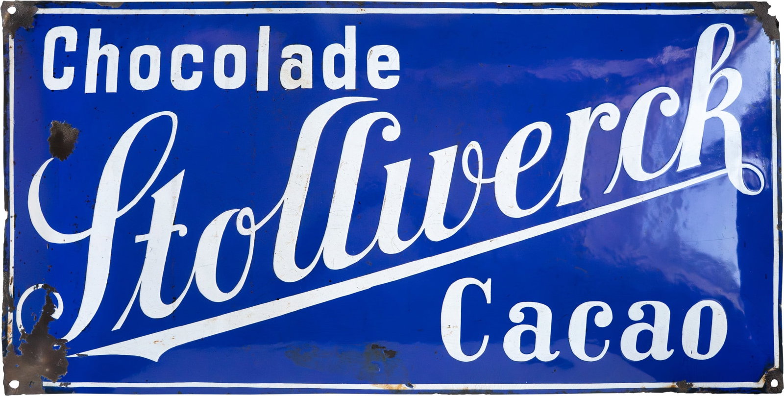 Stollwerck Chocolate & Cocoa enamel sign, Cologne, c. 1920 (3) (1 of 7)