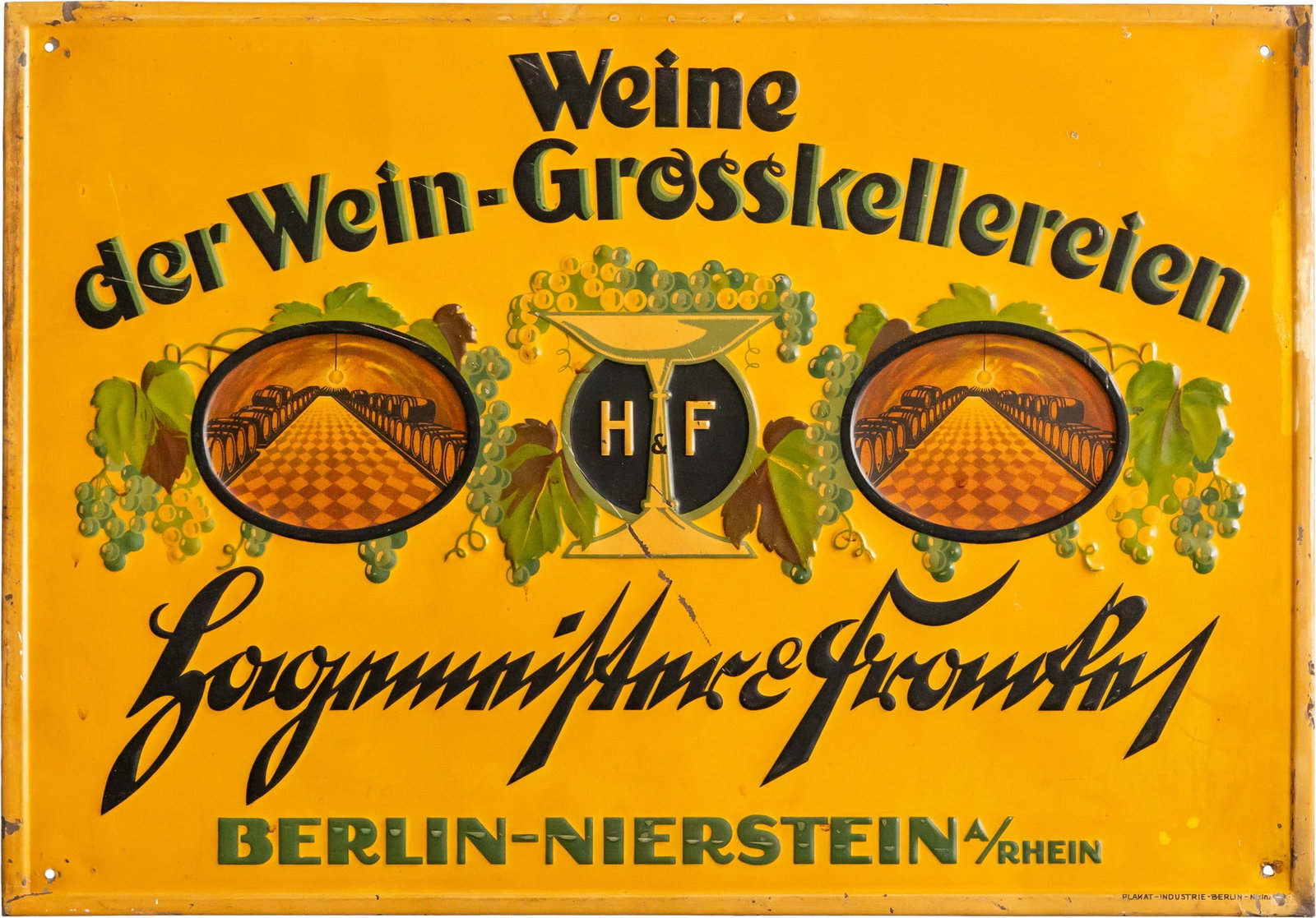 Tin sign Hagemeister & Franke wine cellar, Berlin, around 1910 (2) (1 of 7)
