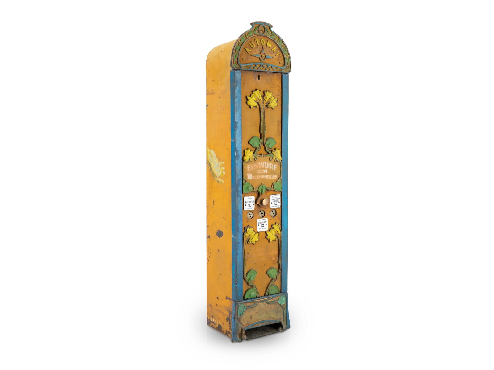 Art Nouveau chocolate vending machine by Stollwerck, chocolate, caramels, Cologne, c. 1900 (1 of 13)