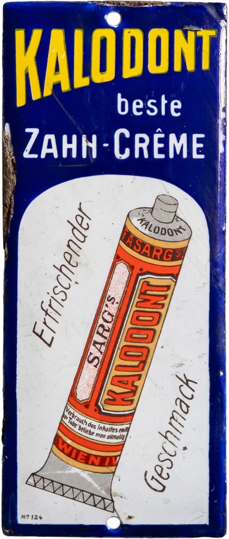 Enamel sign, door sign, Kalodont, Austria, Vienna circa 1910 (2+) (1 of 7)