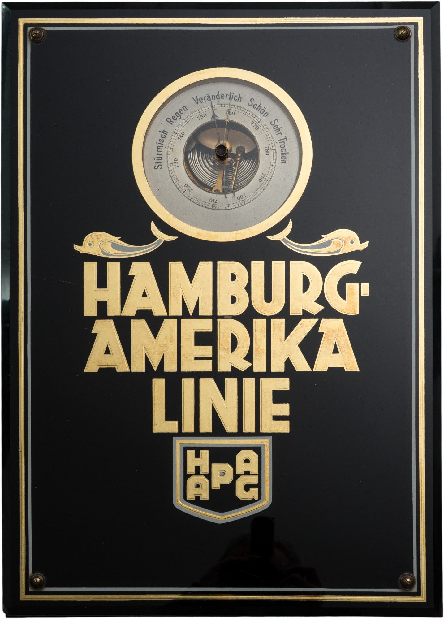 Hamburg-Amerika Line glass sign, Hamburg, c. 1920 (1 of 4)