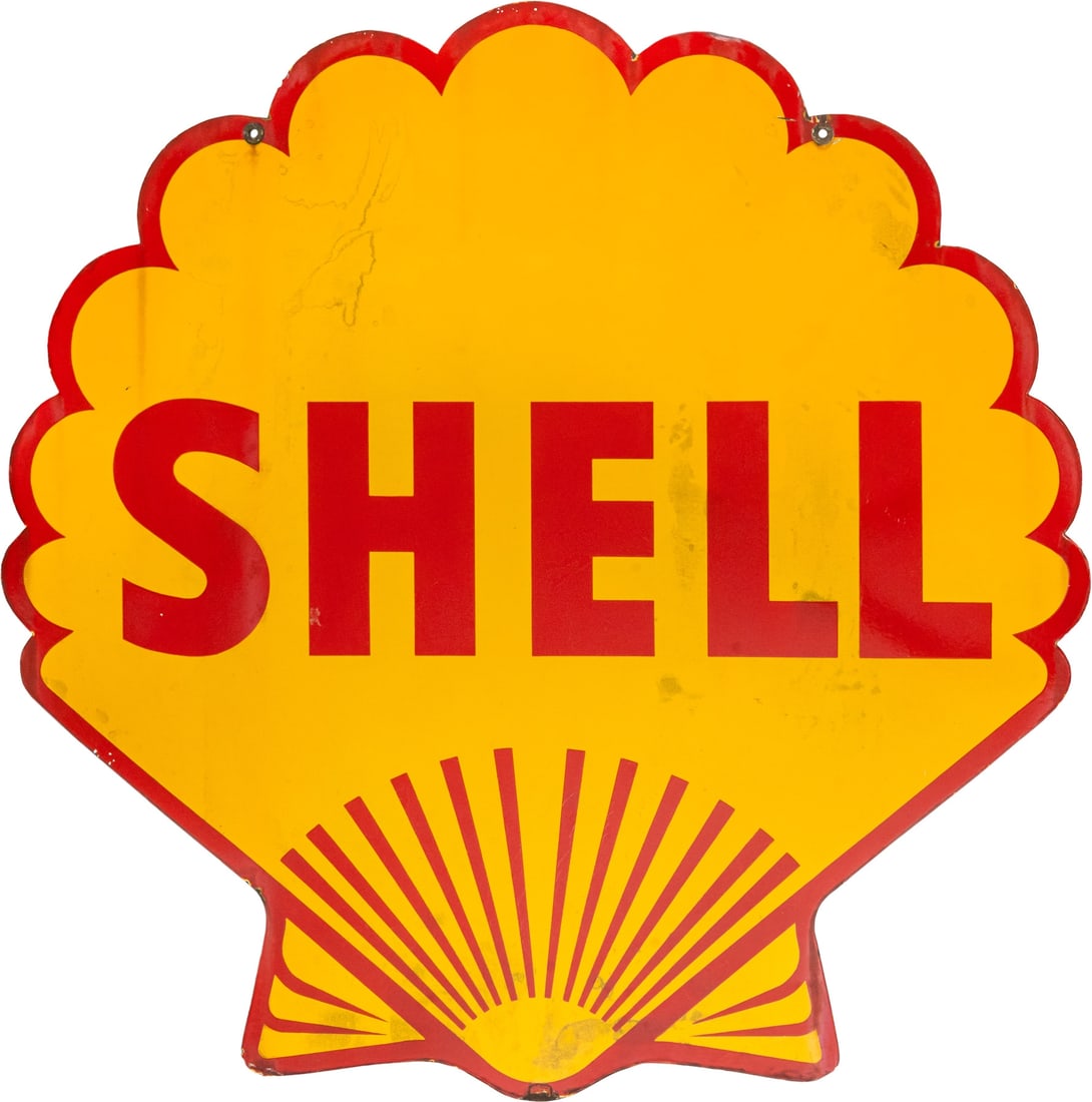 Large-format Shell enamel sign, Germany, circa 1950 (1-) (1 of 6)