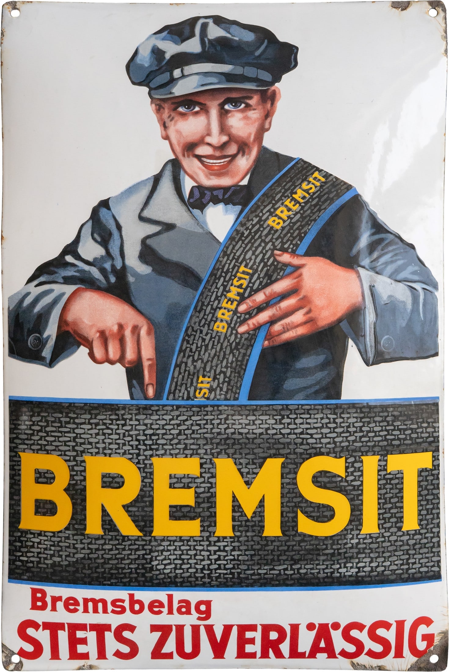Bremsit enamel sign, brake lining, Dresden, c. 1930 (1-) (1 of 7)