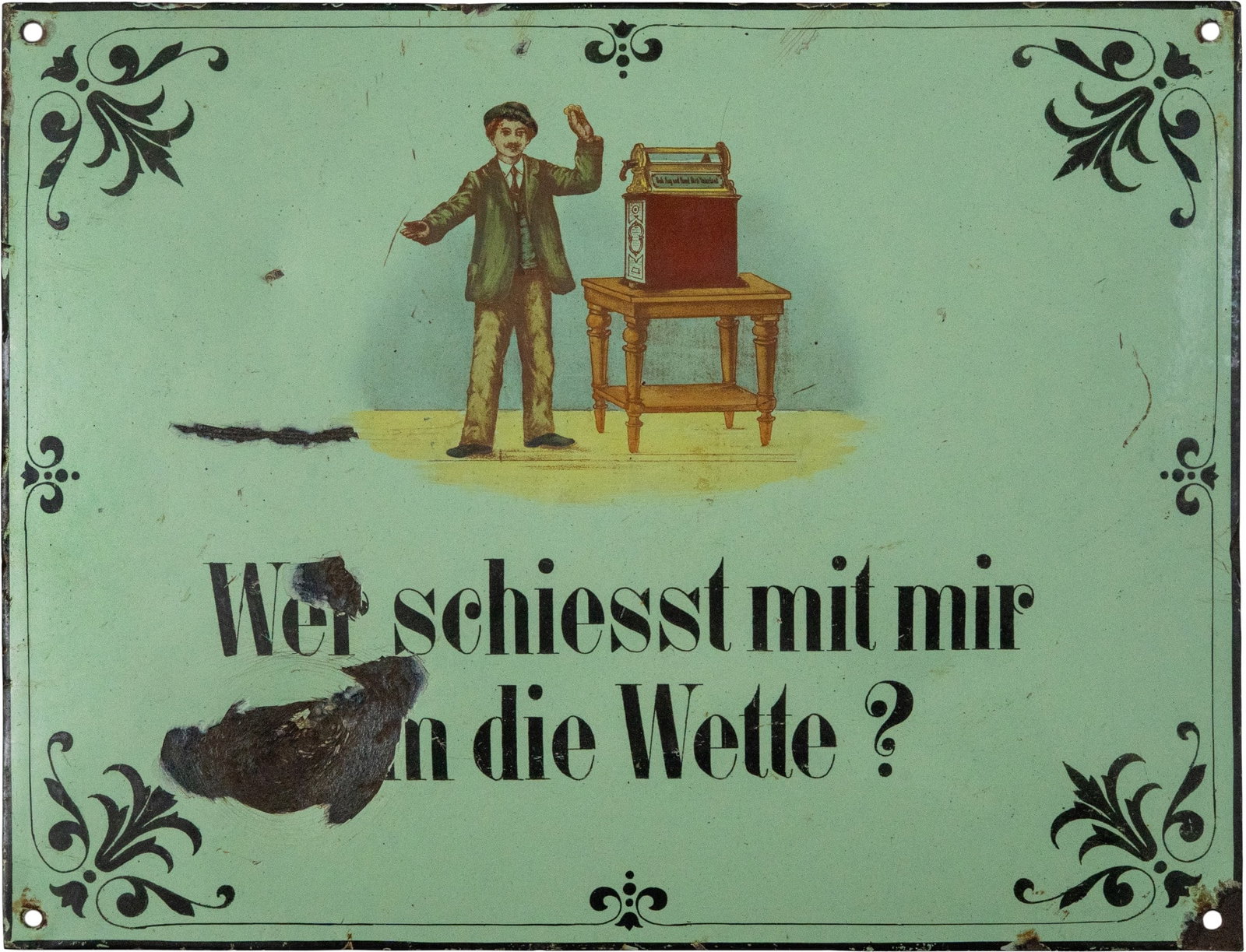 Enamel sign for the Electra shooting machine, Cologne, c. 1905 (3+) (1 of 7)