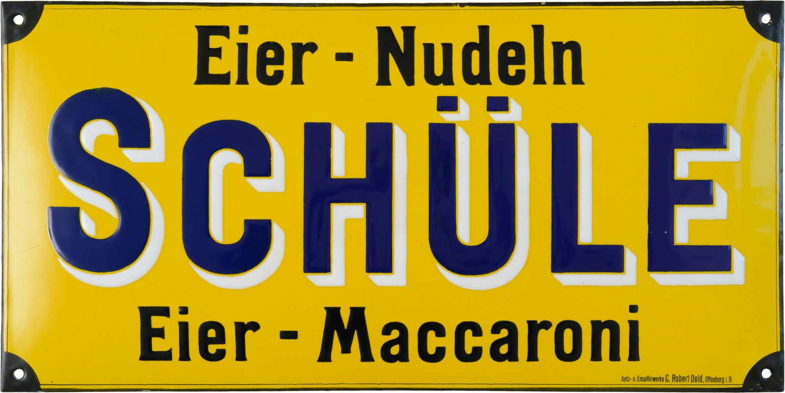 Schüle Egg Noodles Enamel Sign, Mint Condition! Stuttgart, Plüderhausen, circa 1900 (1++) (1 of 7)