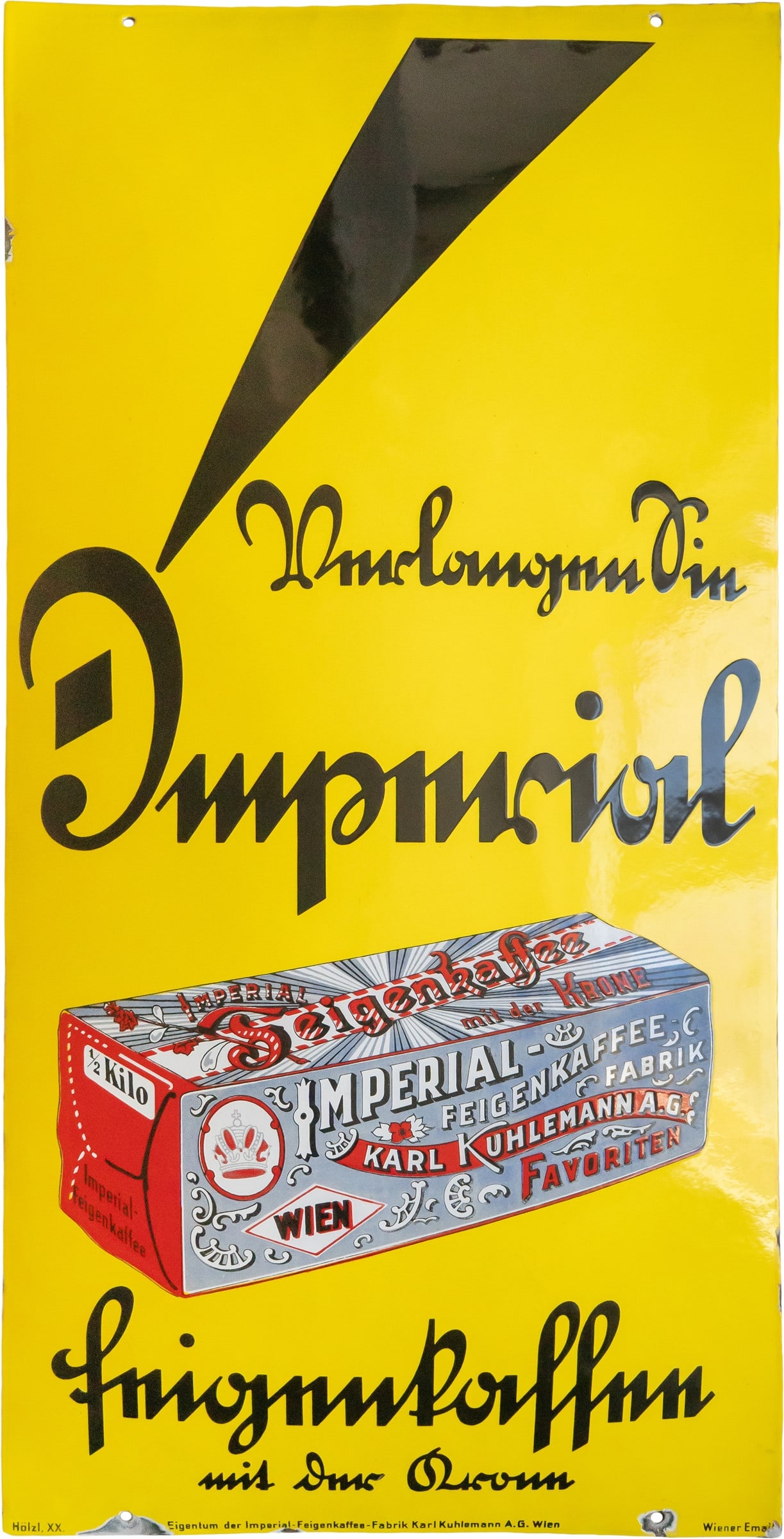 Imperial Fig Coffee enamel sign, Vienna, c. 1920 (1) (1 of 7)