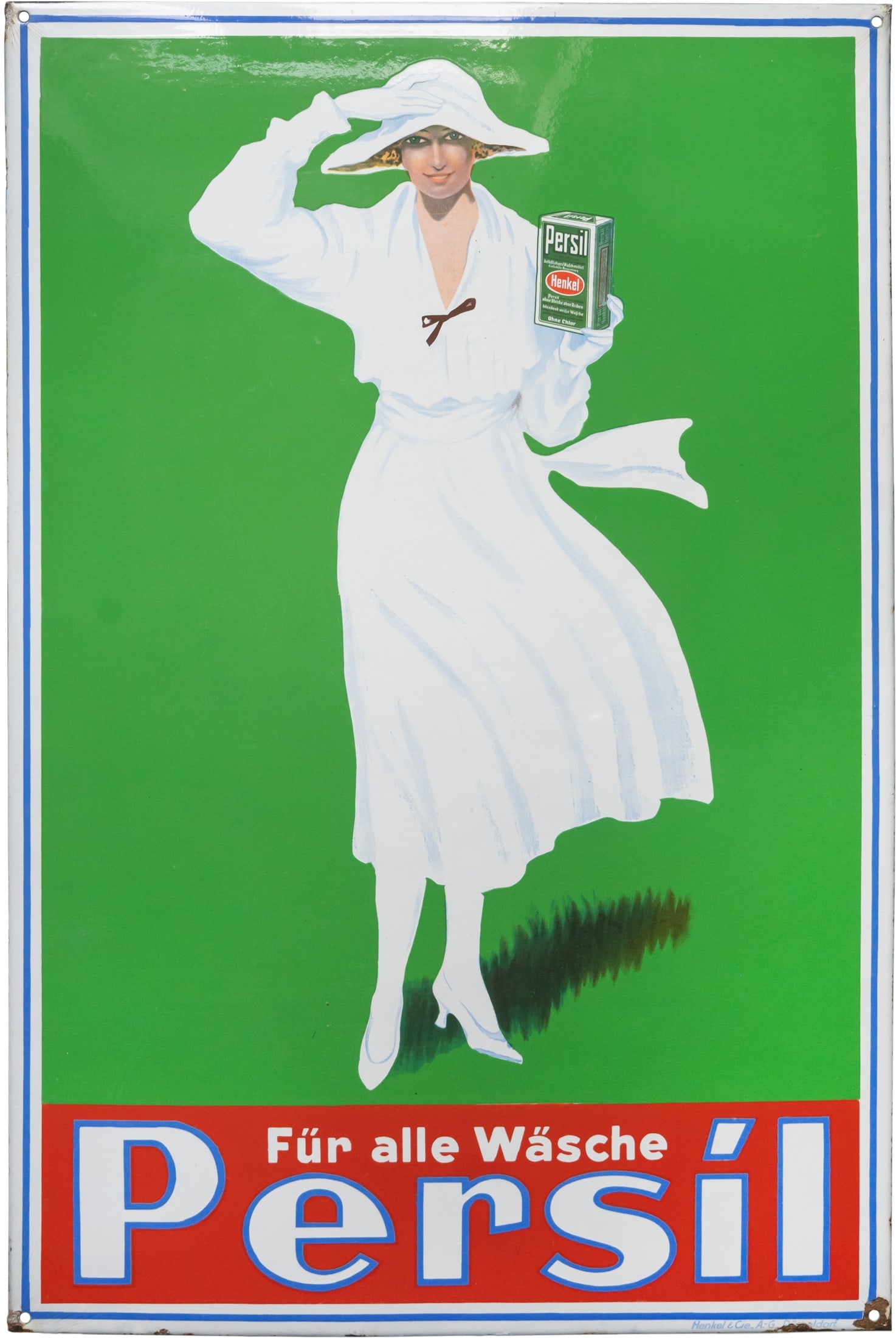 Persil enamel sign ‘White Lady’, large format in pristine condition! Düsseldorf, c. 1930 (1+) (1 of 7)