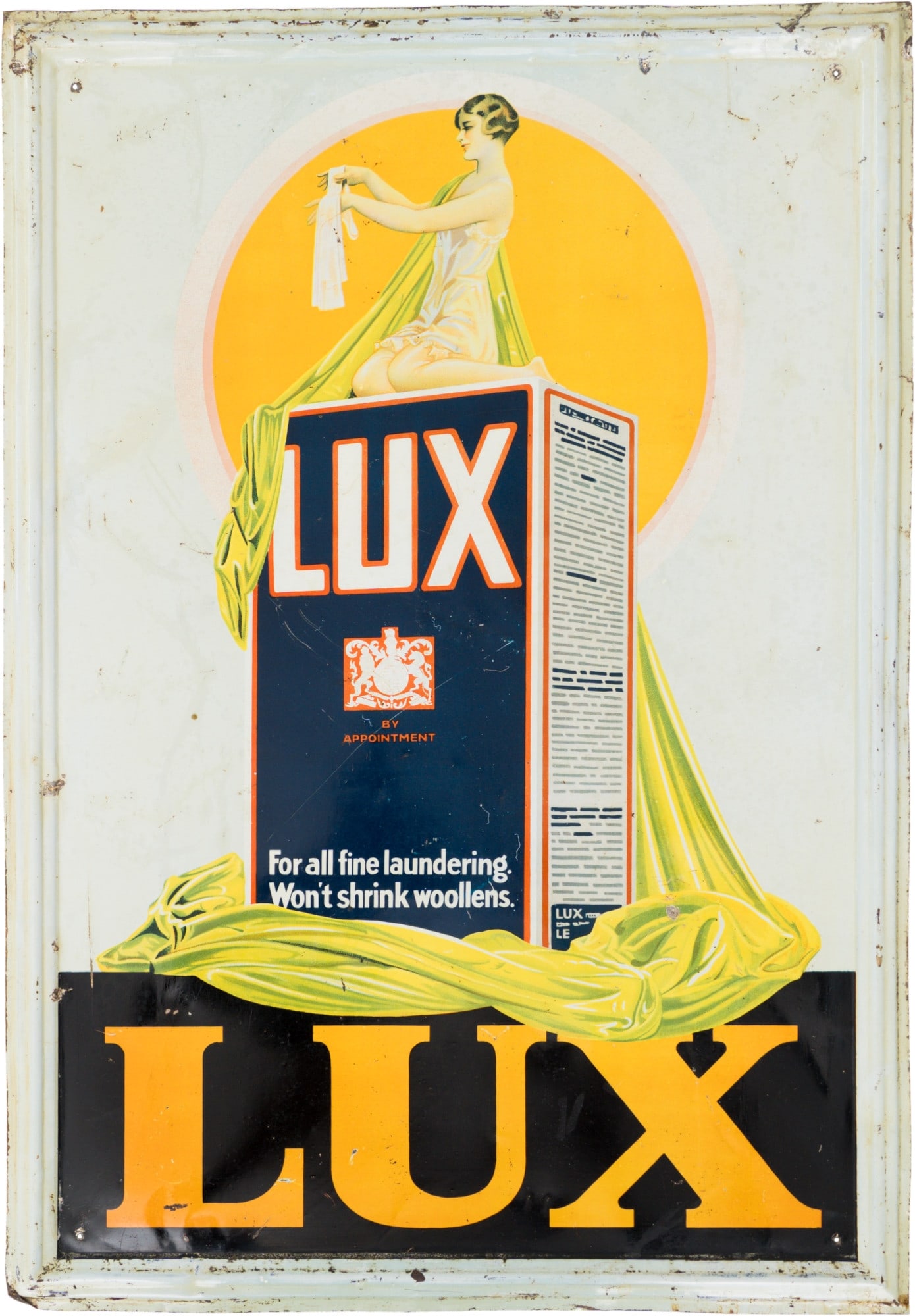 Lux Soap tin sign, Mannheim, England, c. 1920 (2) (1 of 3)