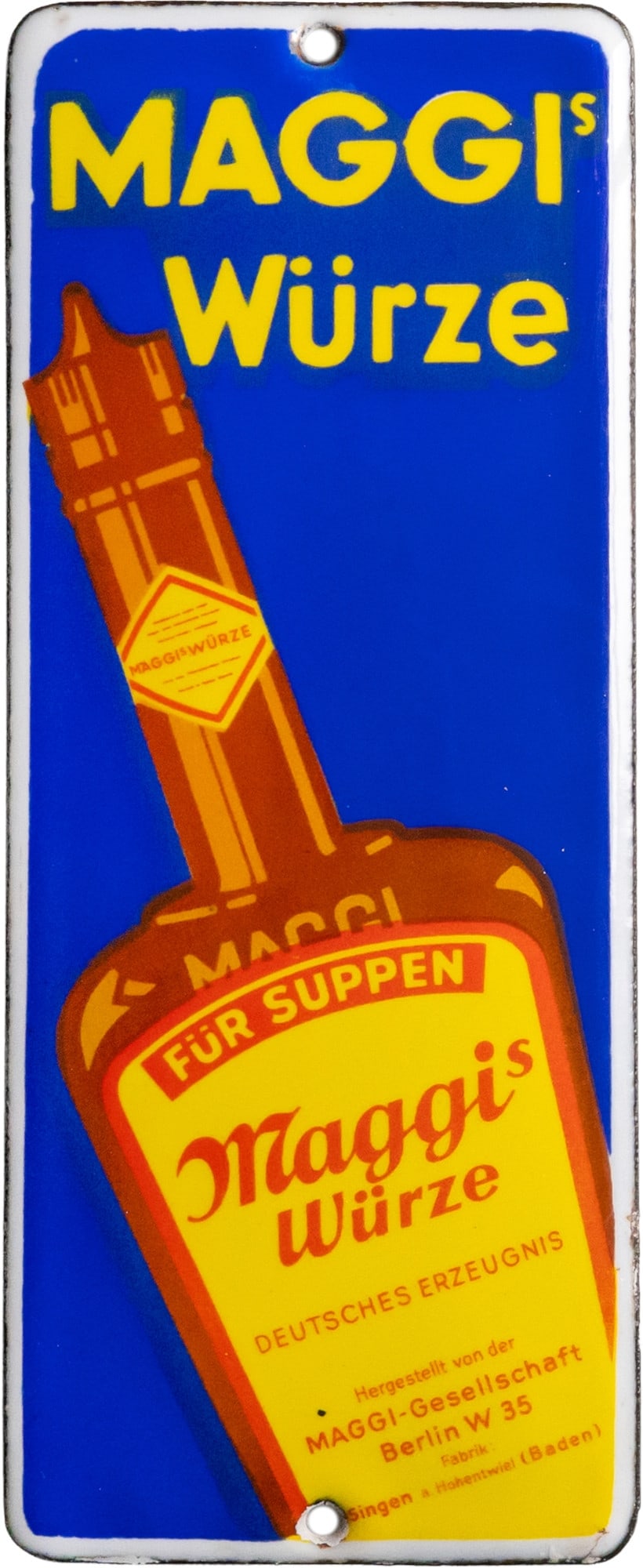 Maggi's Seasoning Enamel Sign, Mint Condition! Berlin and Singen, circa 1930 (1+) (1 of 7)