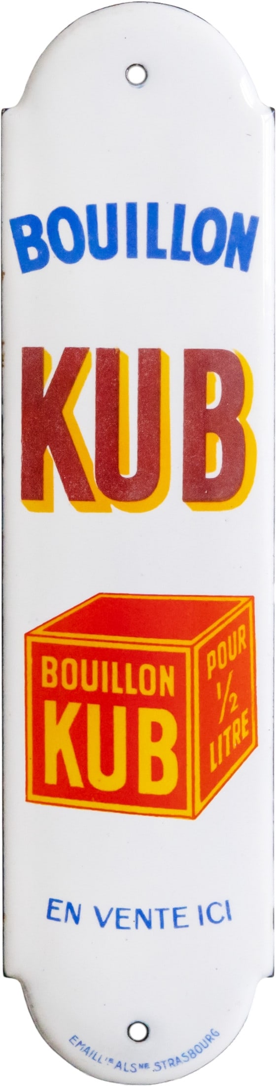 Enamel door sign, Bouillon KUB, in mint condition! France, circa 1940 (0) (1 of 7)