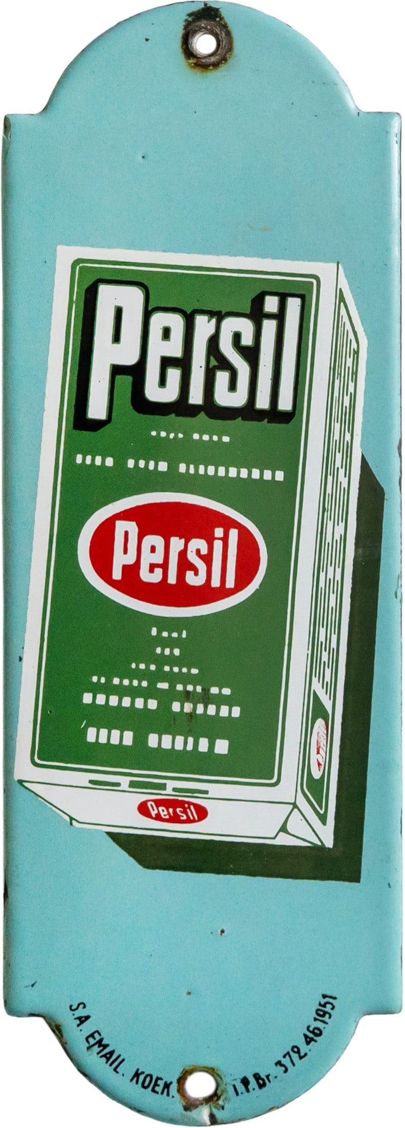 Enamel sign, door sign, Persil, Belgium, dated 1951 (1) (1 of 7)