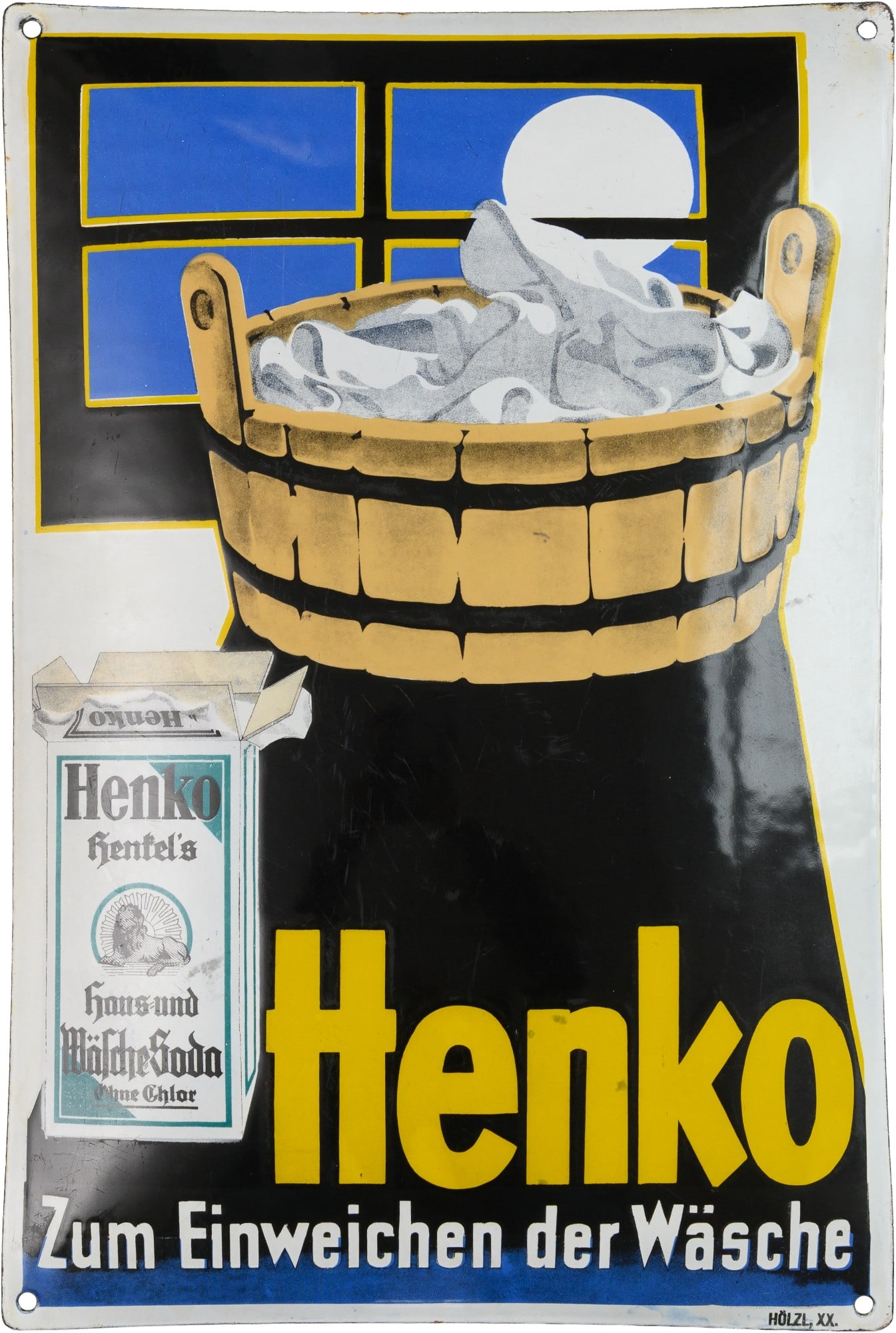 Henkel's Henko enamel sign, washing soda, Düsseldorf, c. 1930 (2) (1 of 7)
