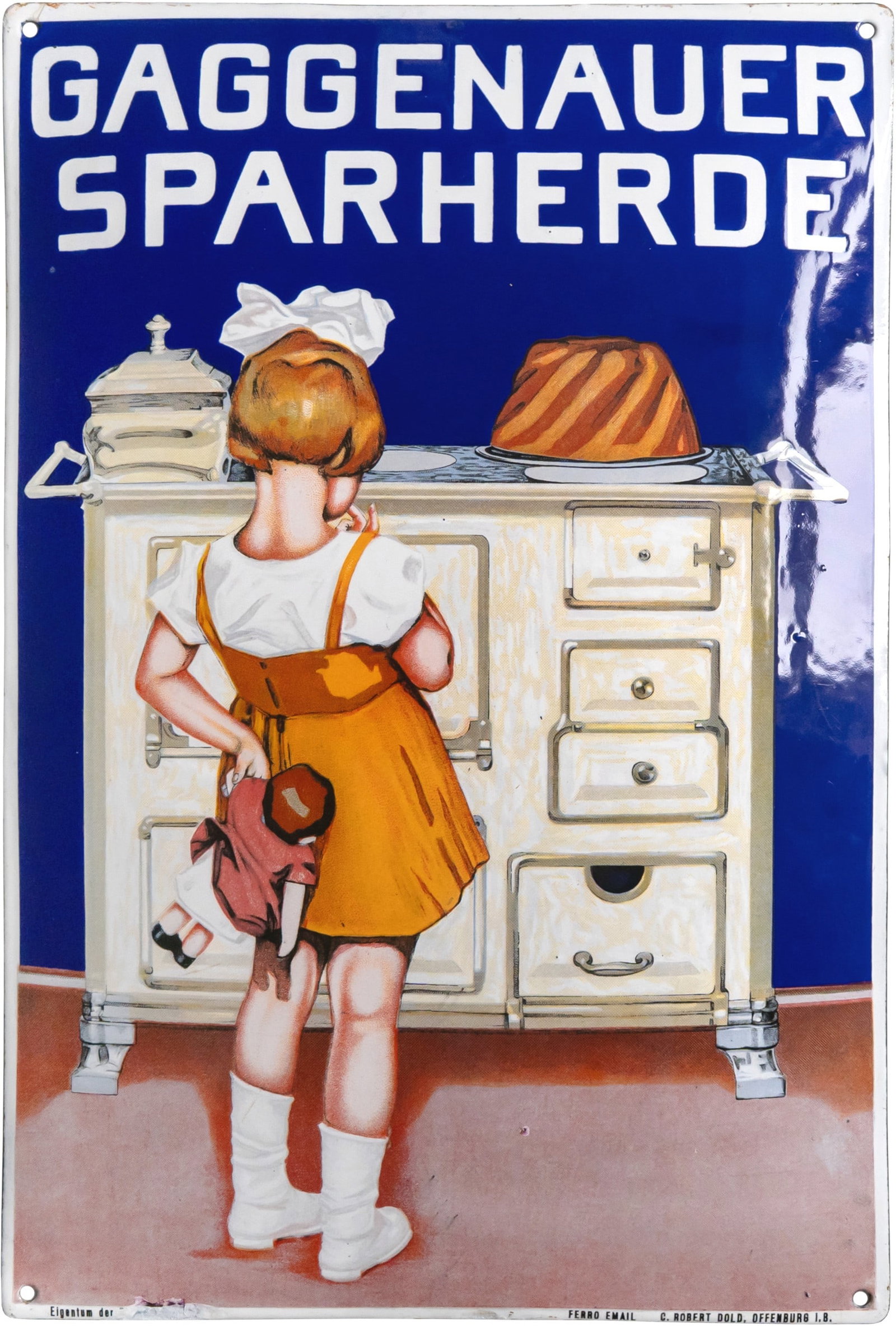 Enamel sign for Gaggenau economy cookers, in mint condition! Gaggenau, circa 1920 (1) (1 of 6)