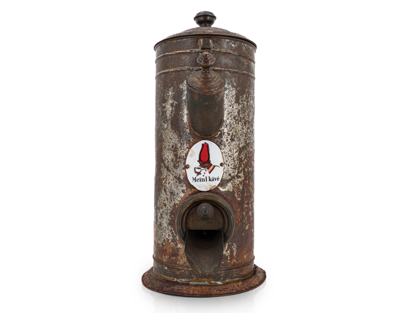 Julius Meinl coffee dispenser, door sign, Hungary/Budapest, c. 1930 (2-) (1 of 5)