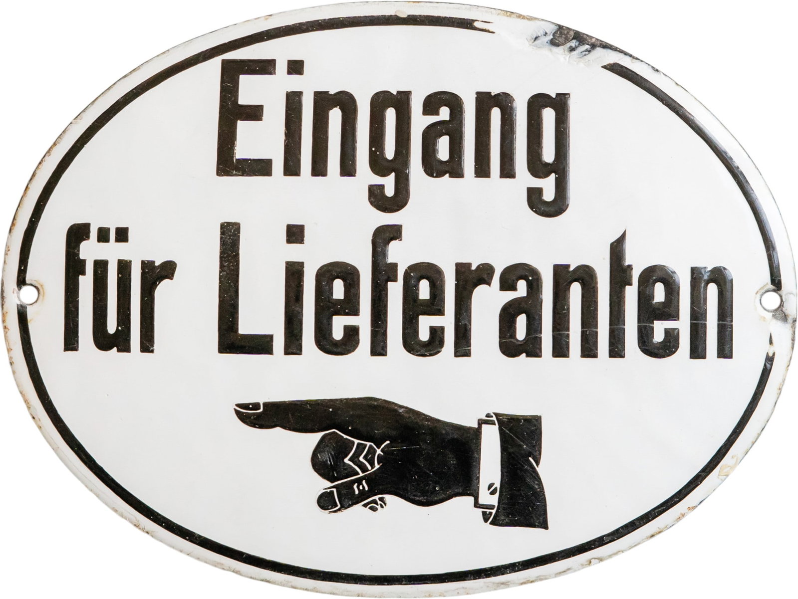Enamel sign, “Entrance for Suppliers?? sign, Germany, c. 1910 (2+) (1 of 7)