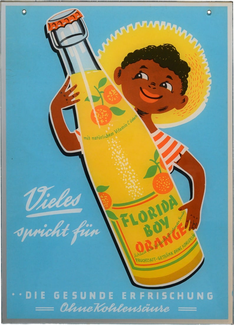 Florida Boy glass sign, in mint condition! Frankfurt am Main, c. 1960 (1+) (1 of 4)