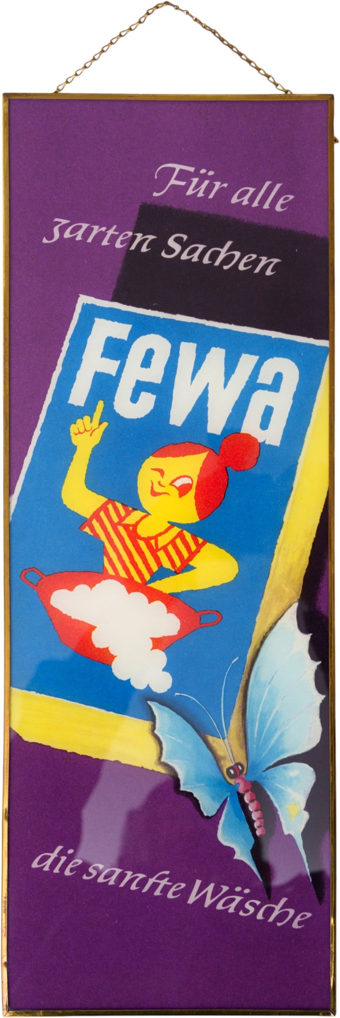 Fewa glass sign, for all delicate items..., in mint condition! Chemnitz, c. 1950 (1+) (1 of 3)
