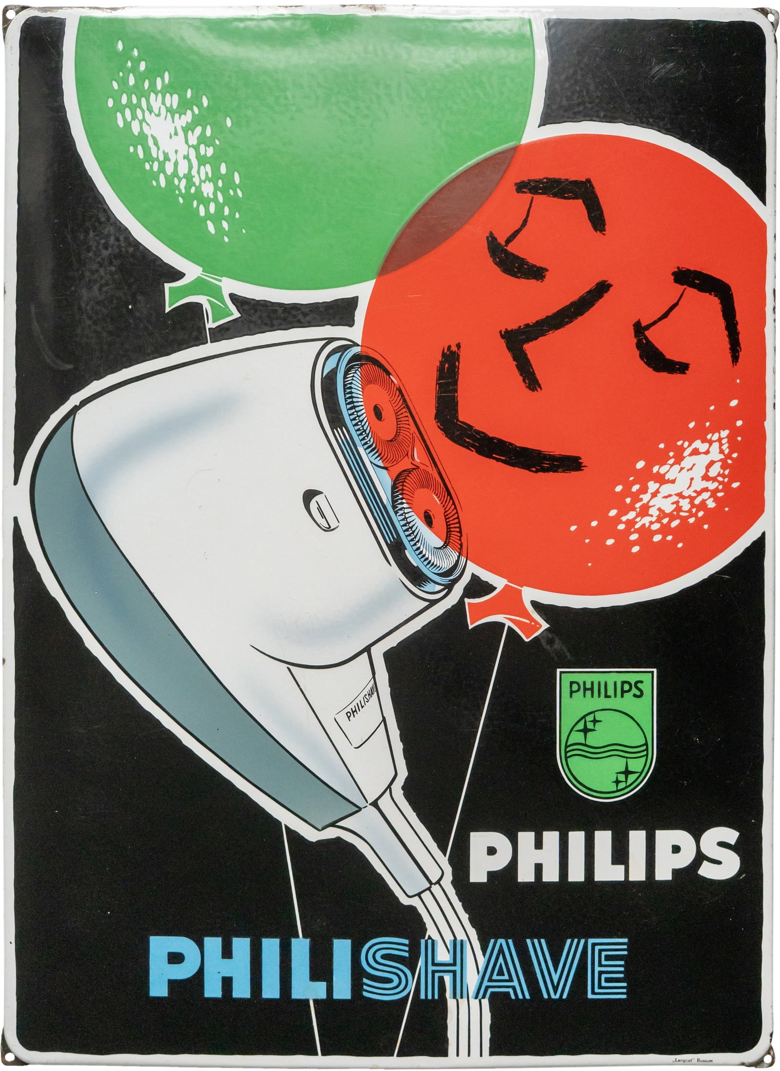 Philips enamel sign, Philishave, electric razors, Netherlands, c. 1950 (2) (1 of 7)