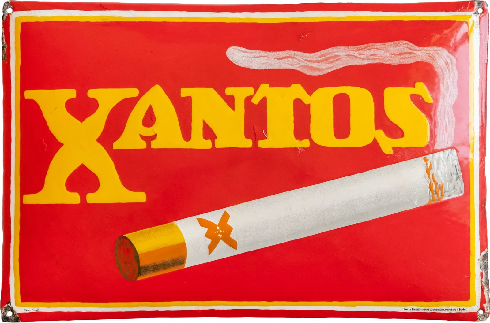 Xantos Cigarettes enamel sign, Dresden, c. 1920 (R) (1 of 7)
