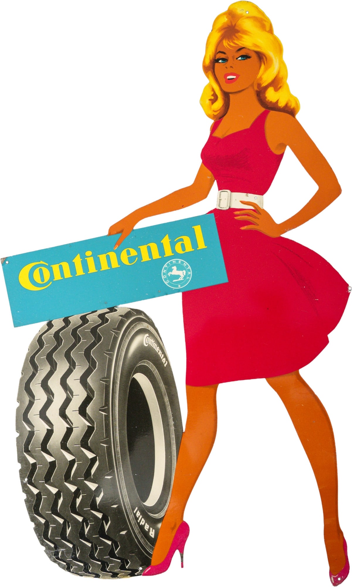 Tin sign: Pin Up, Continental Radial, Germany 1966 (1) (1 of 3)