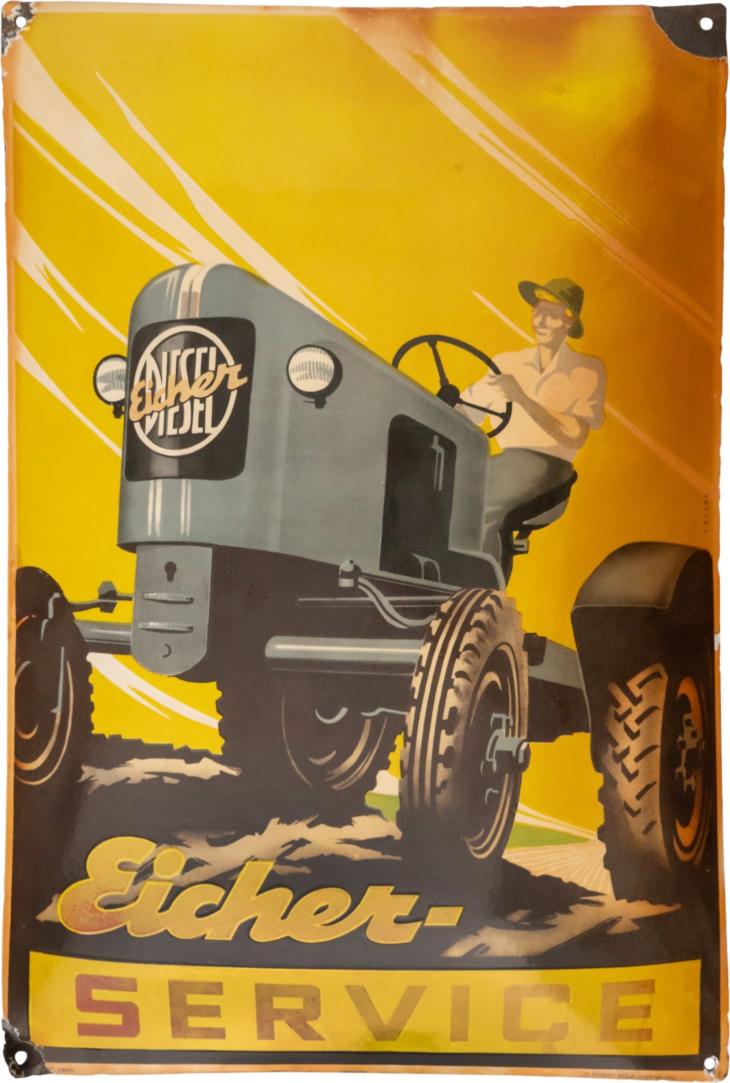 Eicher Tractors enamel badge, Forstern, c. 1950 (4) (1 of 7)