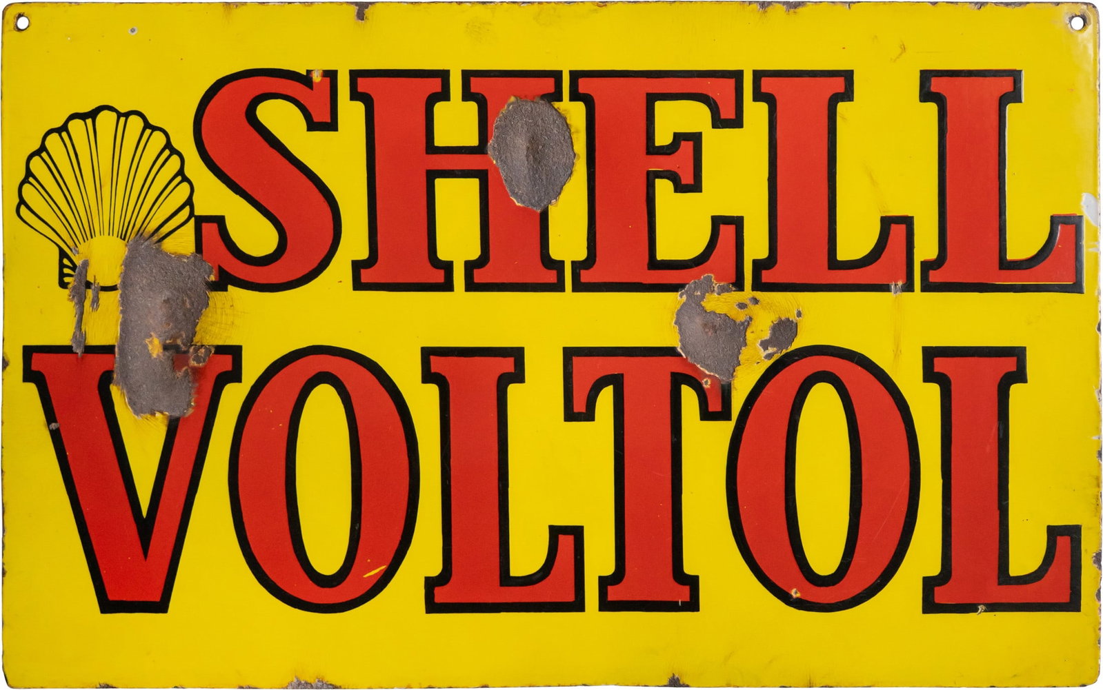 Enamel sign, Shell Voltol, motor oil, Austria, c. 1920 (3) (1 of 7)