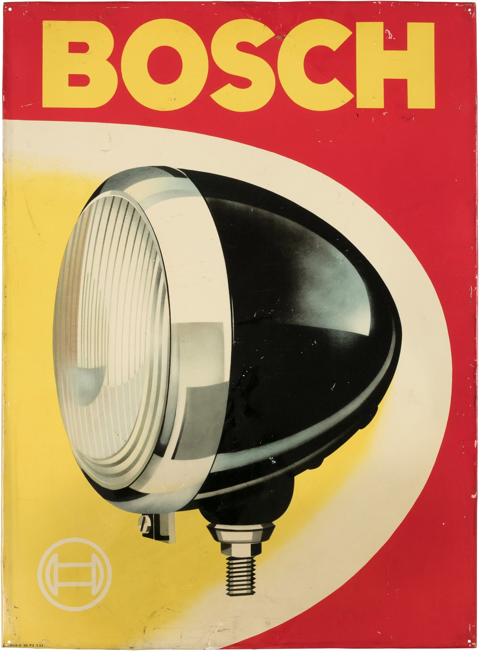 Bosch metal sign for headlights, Stuttgart, dated 1953 (1 of 7)