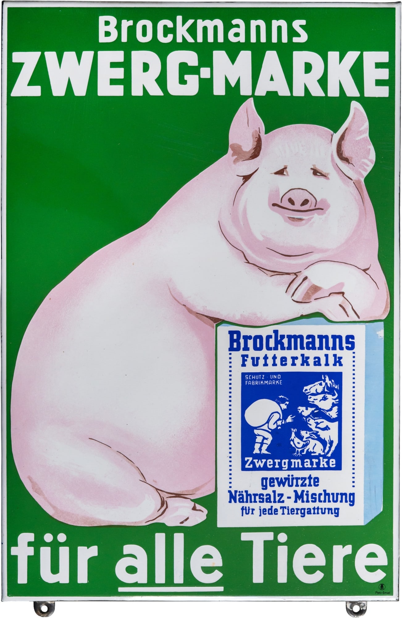Brockmann's Dwarf Brand Enamel Sign, Mint Condition! Leipzig, circa 1950 (1++) (1 of 7)