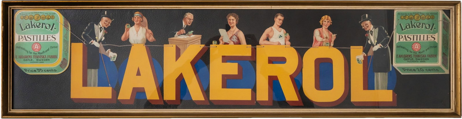 Advertising garland ‘Läkerol Pastilles’, paper, Sweden, circa 1930 (A) (1 of 3)