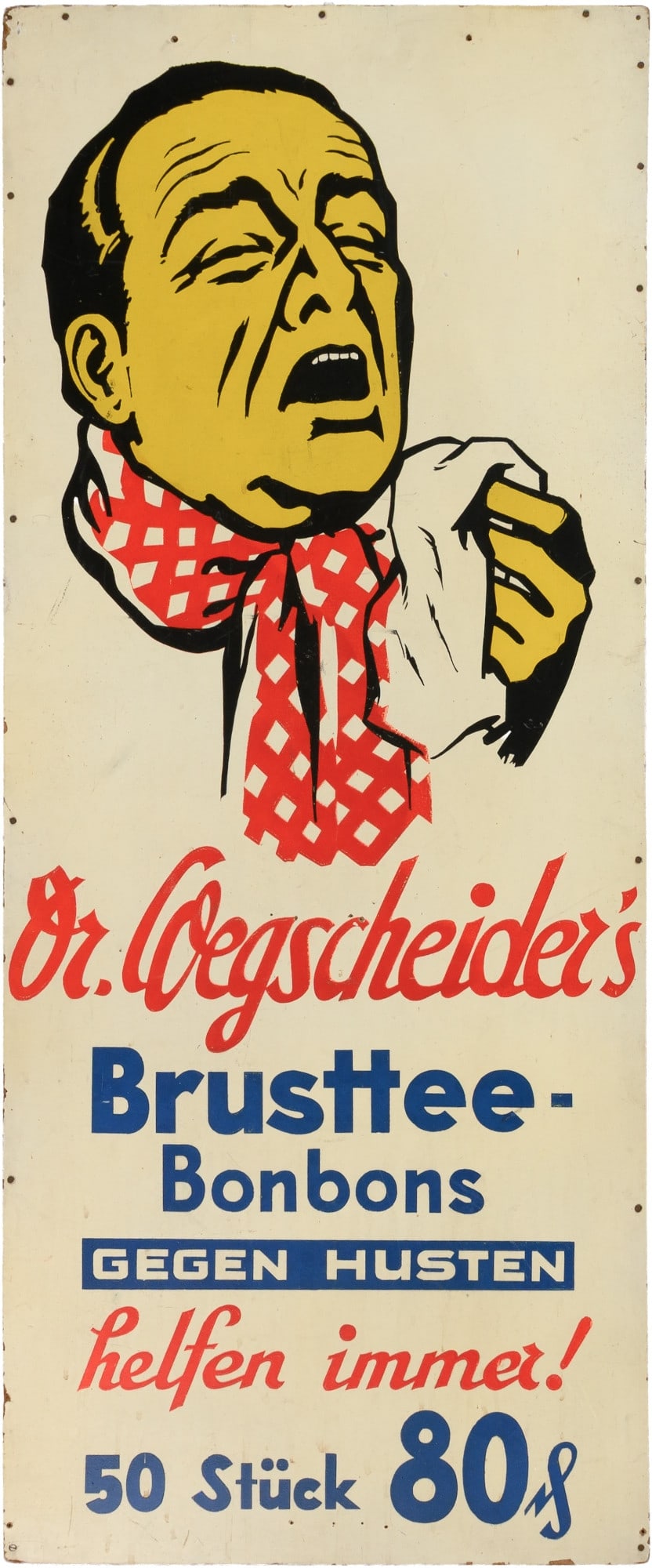 Advertising sign for Dr Wegscheider’s Chest Tea Sweets, Berlin, c. 1940 (1-) (1 of 7)