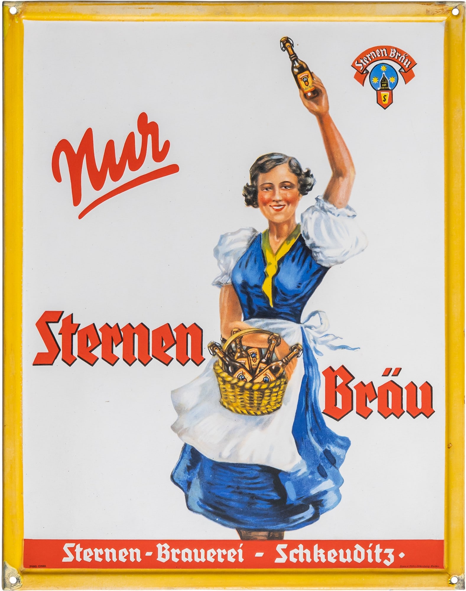 Enamel sign, Sternen Bräu, Leipzig, Schkeuditz, c. 1930 (1-) (1 of 7)