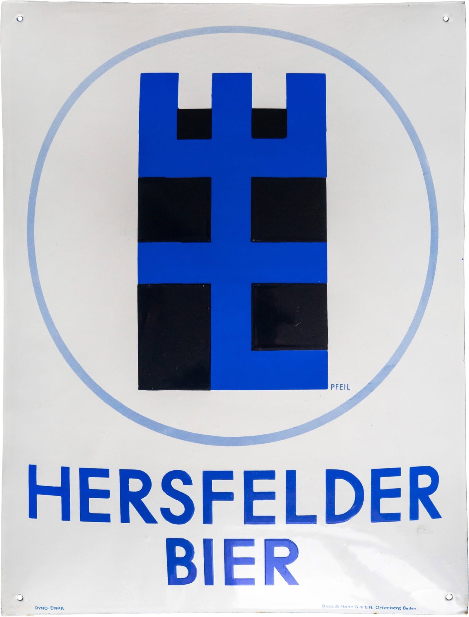 Hersfelder Bier enamel sign, Hartmuth Pfeil, Bad Hersfeld, c. 1930 (1+) (1 of 7)