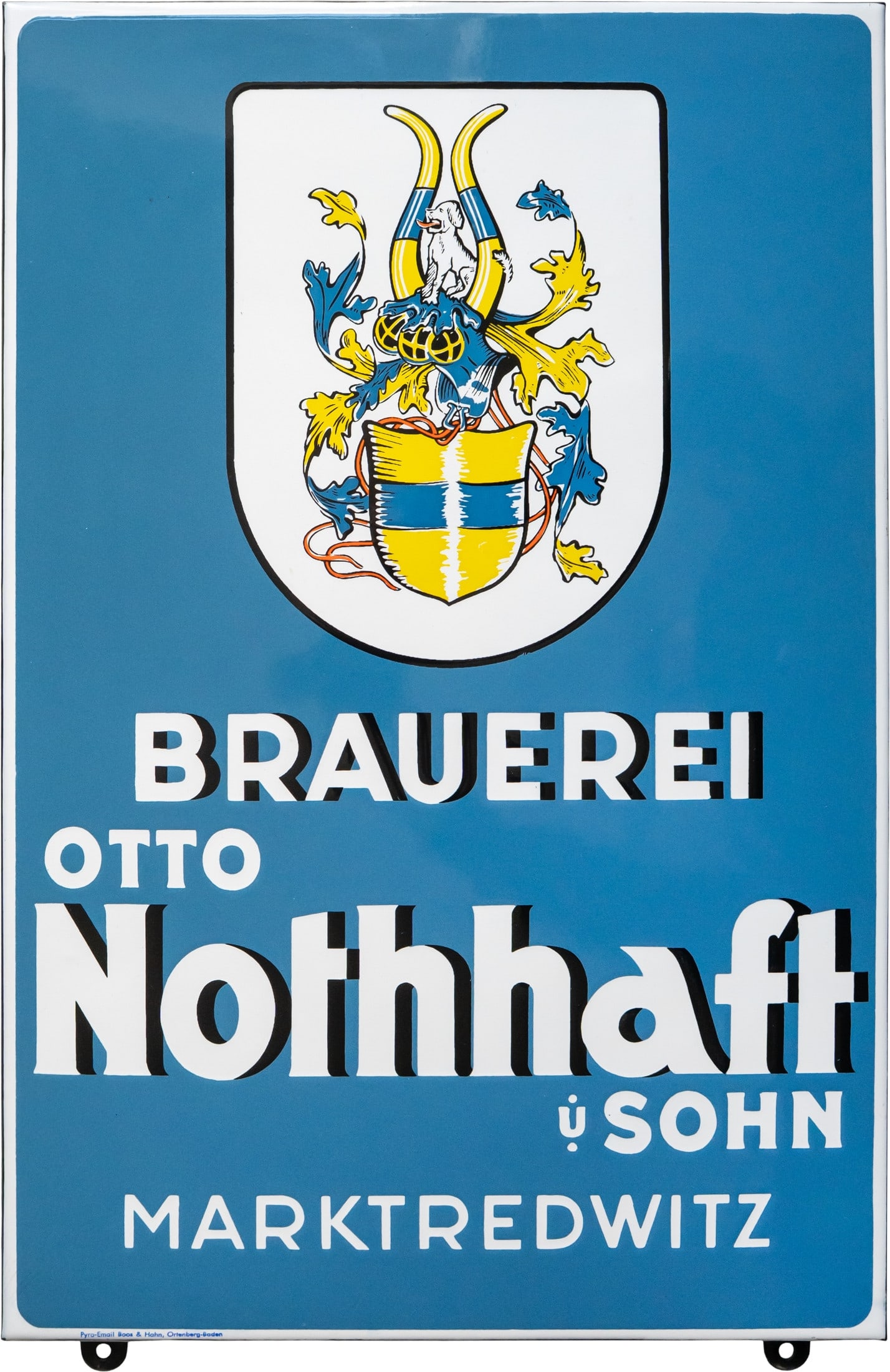 Enamel sign for Nothaft Brewery, Marktredwitz, circa 1950 (1++) (1 of 7)