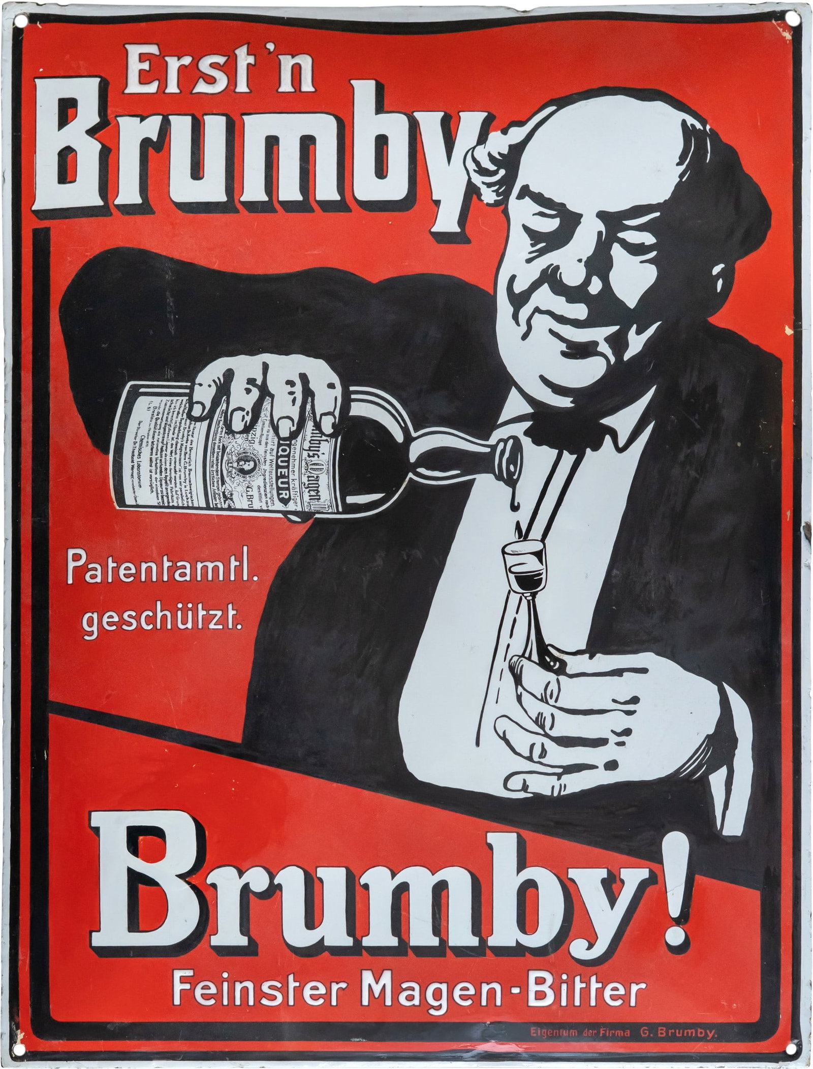 Brumby enamel sign, ‘finest bitter’, Leipzig, c. 1910 (R) (1 of 6)