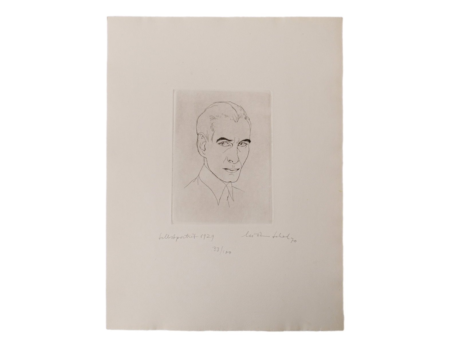 Christian Schad (1894-1982), Print "Self-Portrait 1929", Dated 1970 (1 of 1)