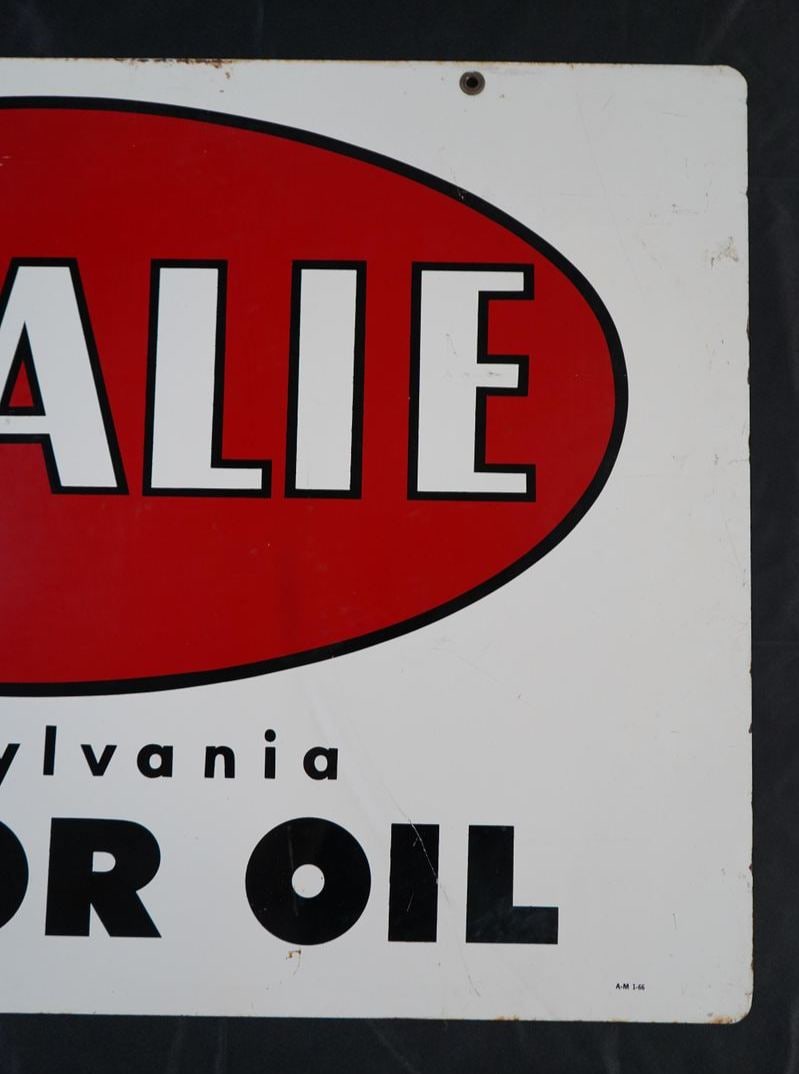 Vintage Amalie Pennsylvania Motor Oil Double-Sided Painted Metal Sign - 3
