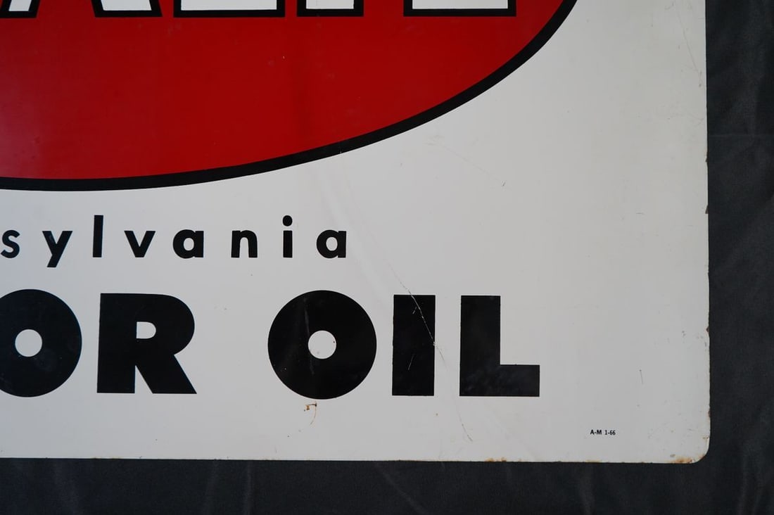 Vintage Amalie Pennsylvania Motor Oil Double-Sided Painted Metal Sign - 4