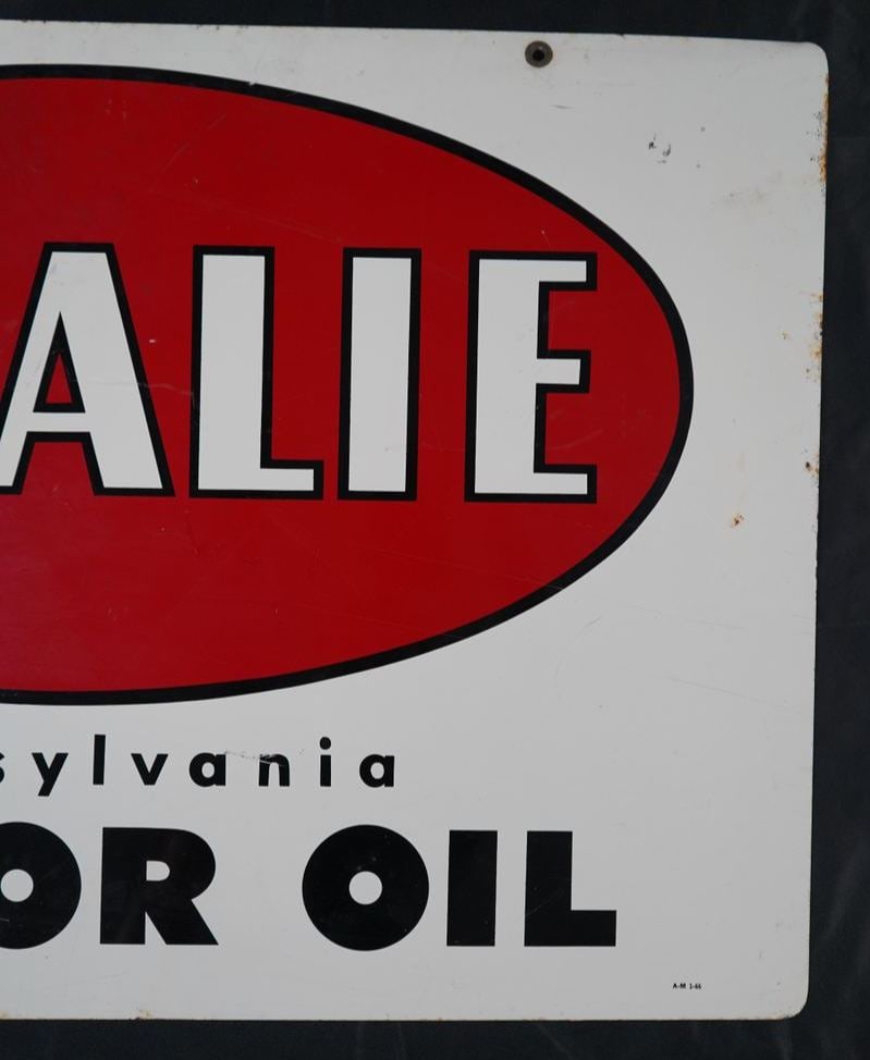 Vintage Amalie Pennsylvania Motor Oil Double-Sided Painted Metal Sign - 7